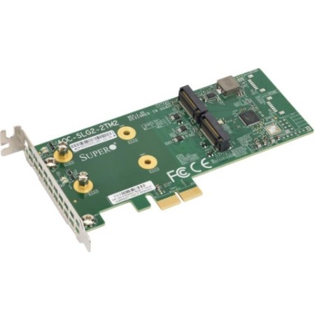 ซุปเปอร์ไมโคร SCC-P2N2M2-P2 2-Port M.2 NVMe Add-on Card สำหรับ X12 TwinPro
